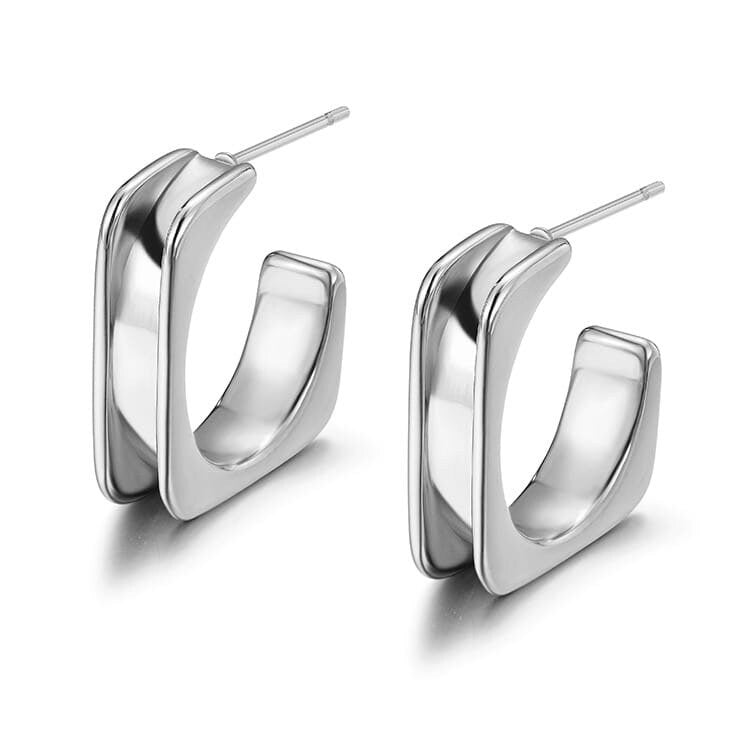 Modern Square Hoop Earrings
