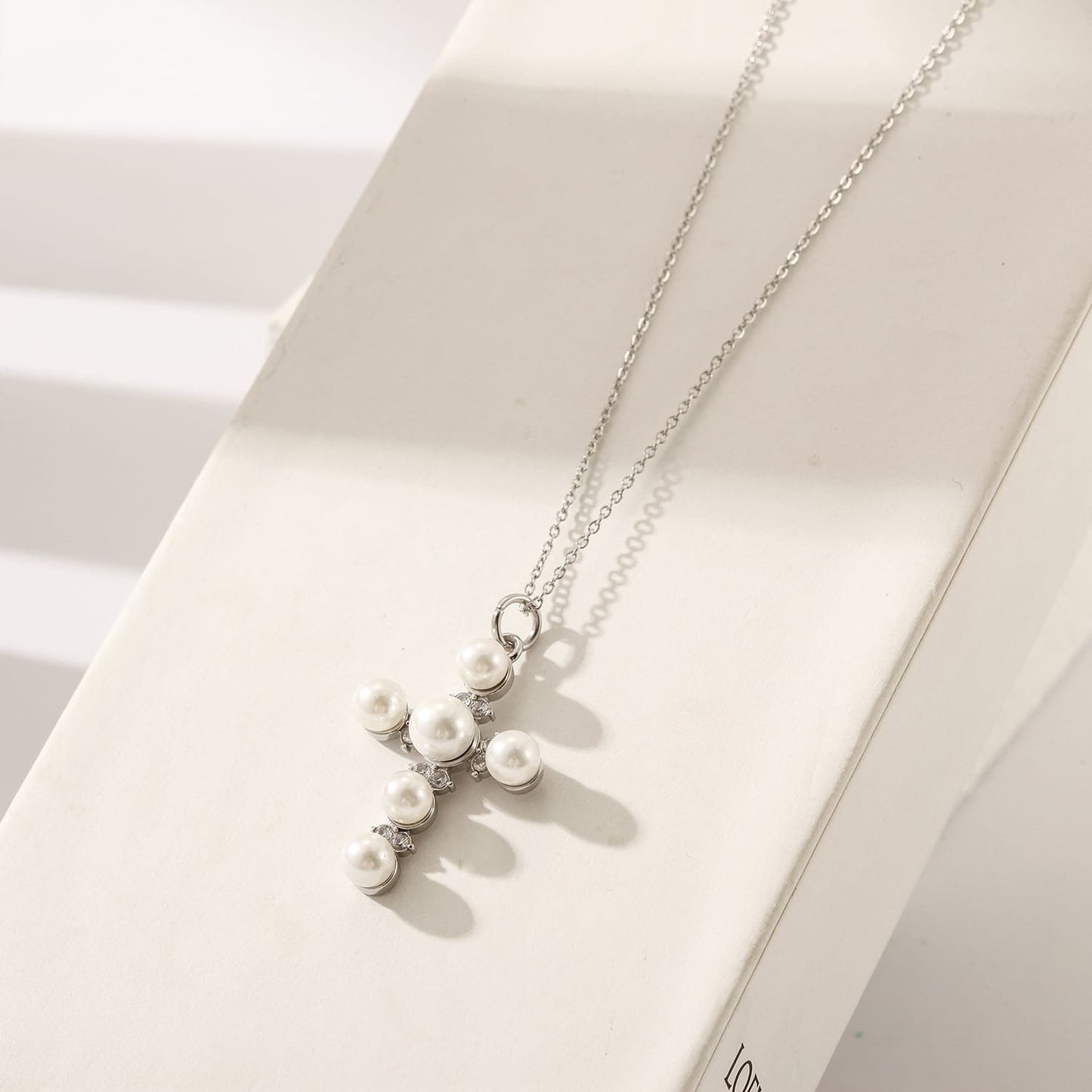Pearl cross necklace