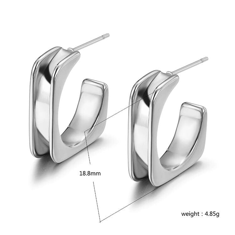 Modern Square Hoop Earrings
