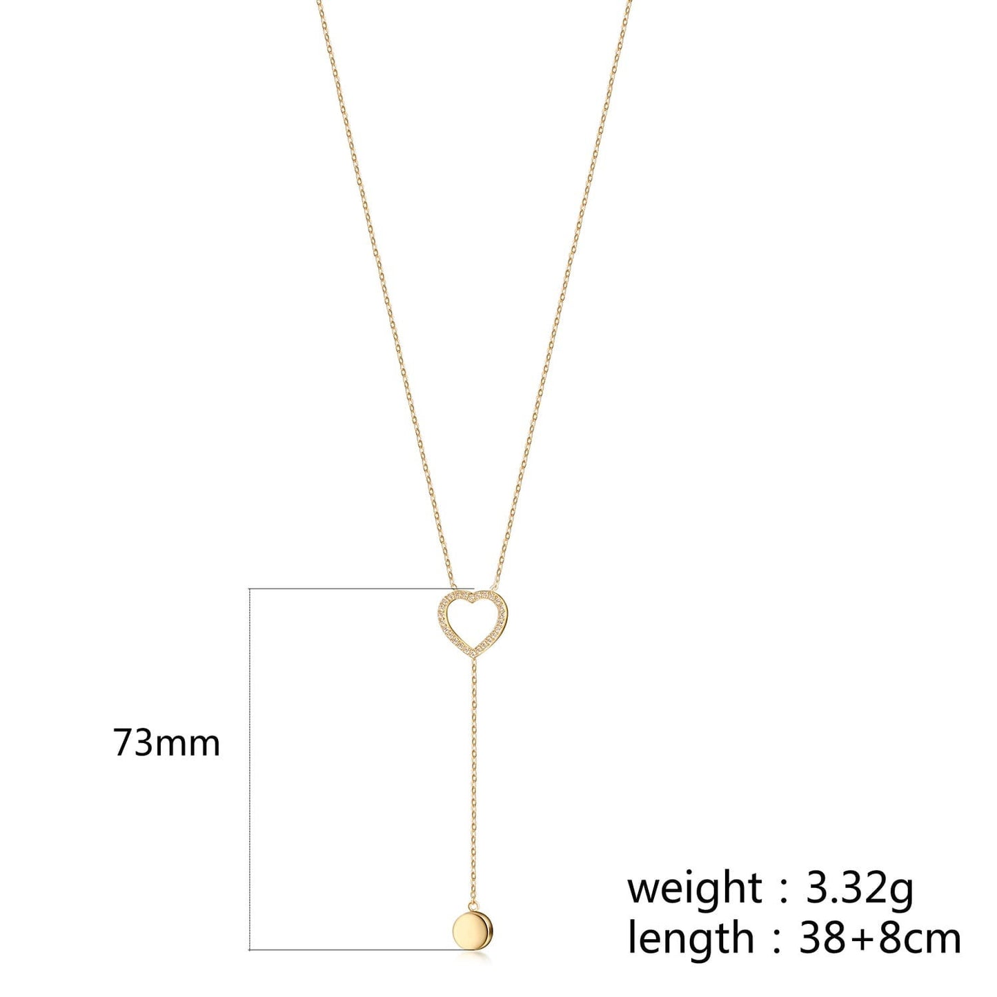 Open Heart CZ Lariet necklace