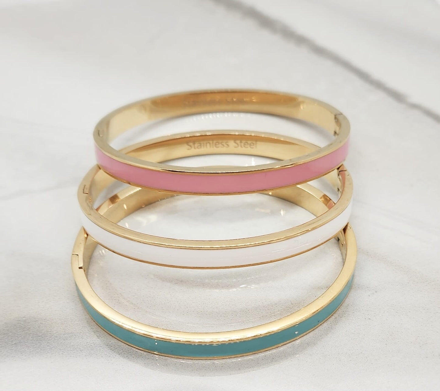 Color Enamel Stackable Bangles Gold