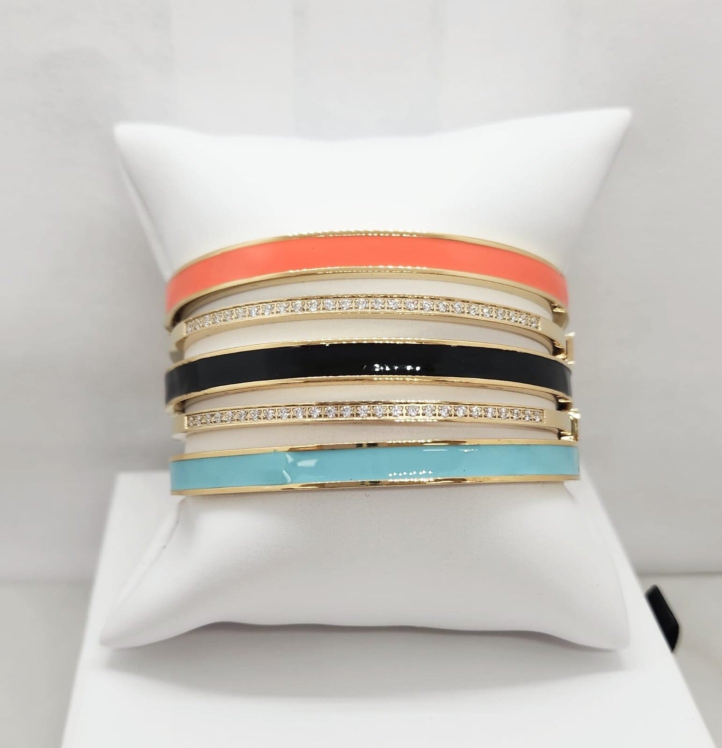 Color Enamel Stackable Bangles Gold