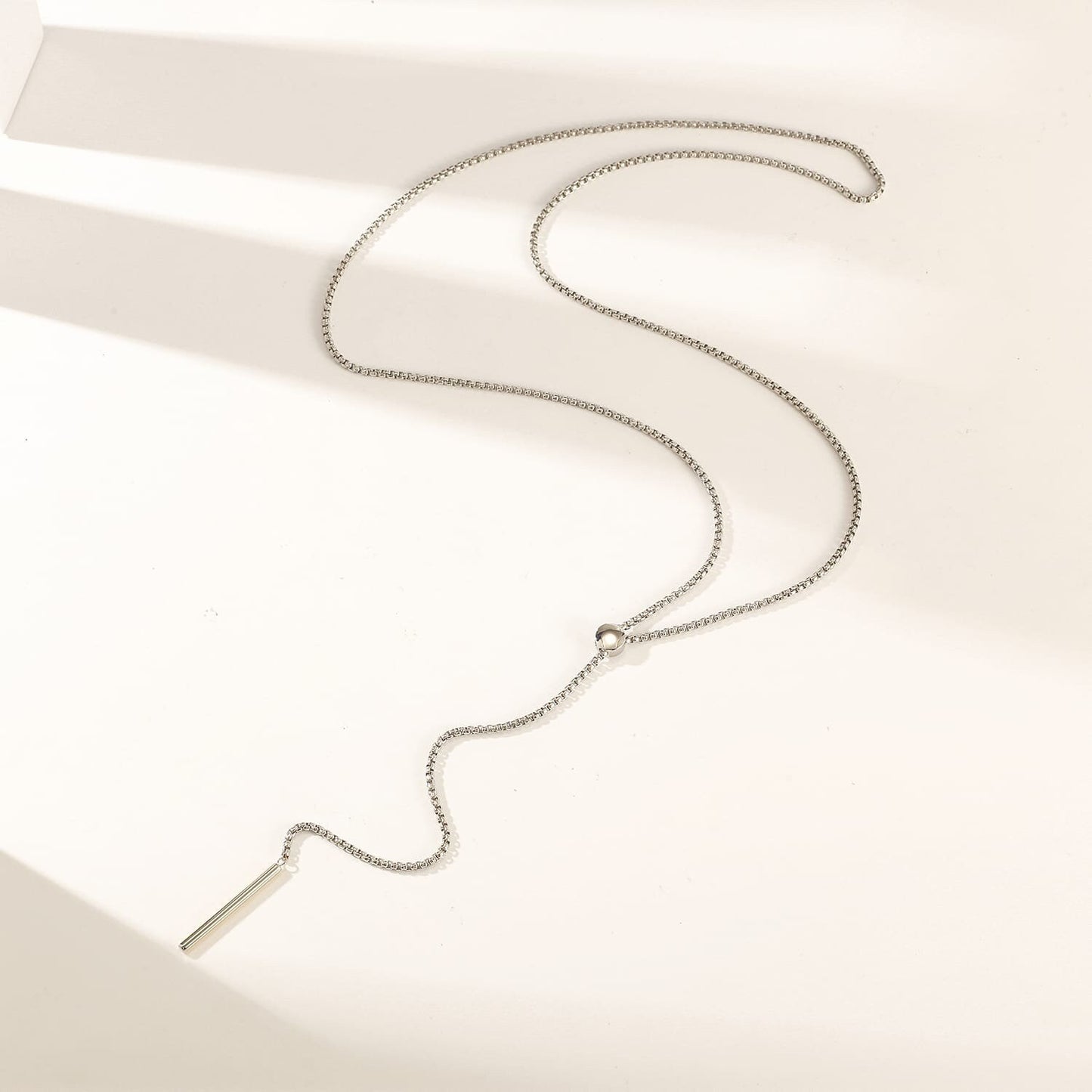Sleek Bar Lariat Necklace