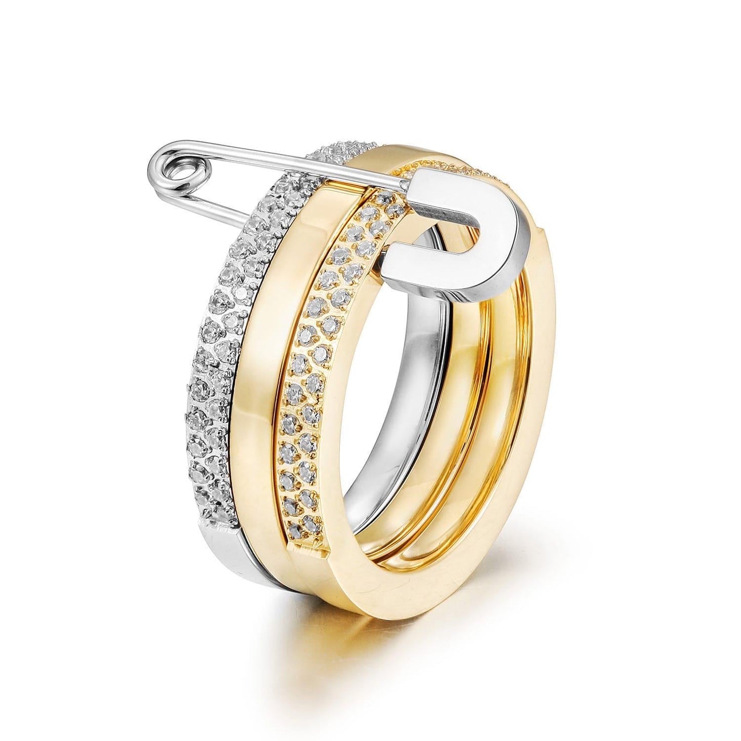 Triple Stack Safety Pin Ring