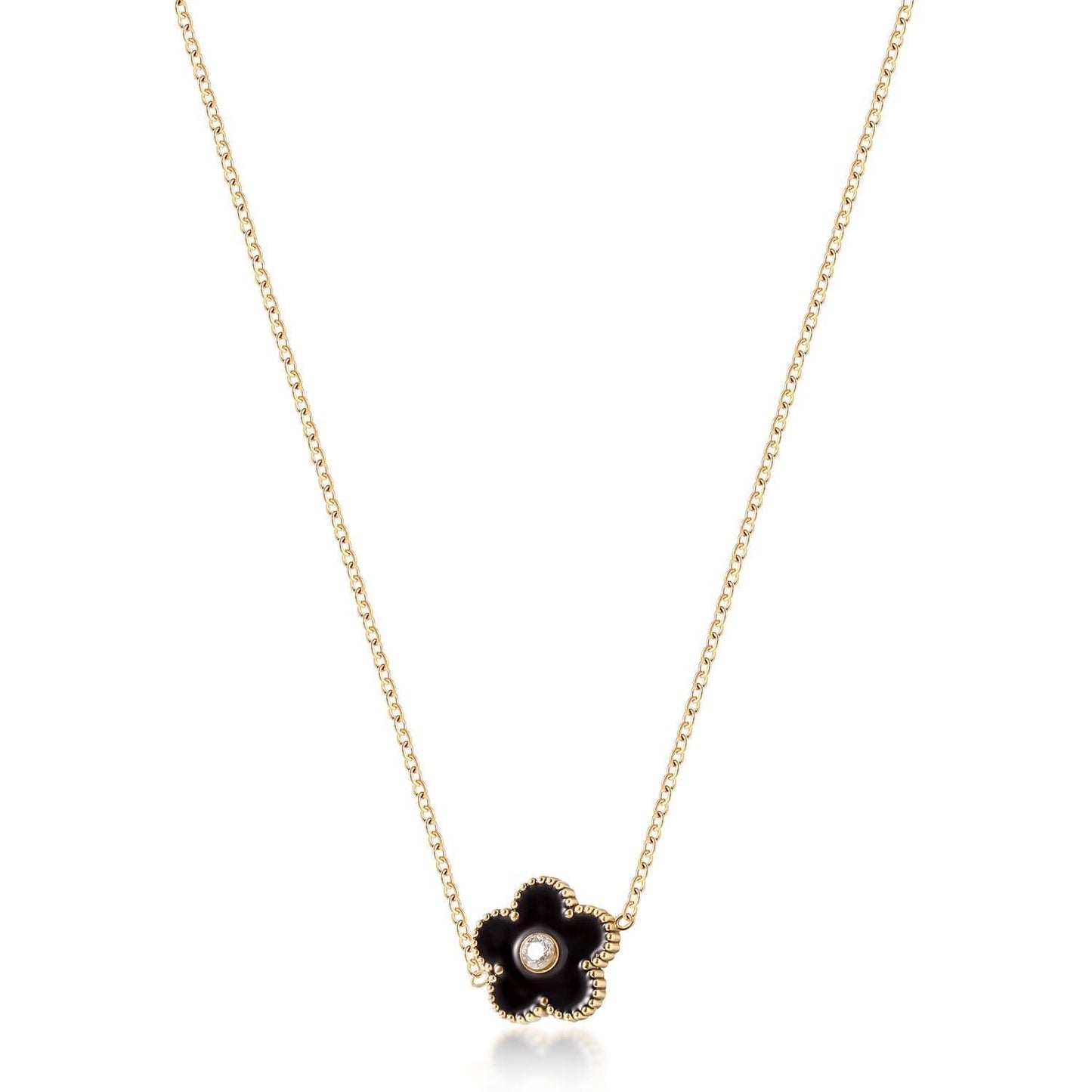 Enamel Clover Pendant Necklace