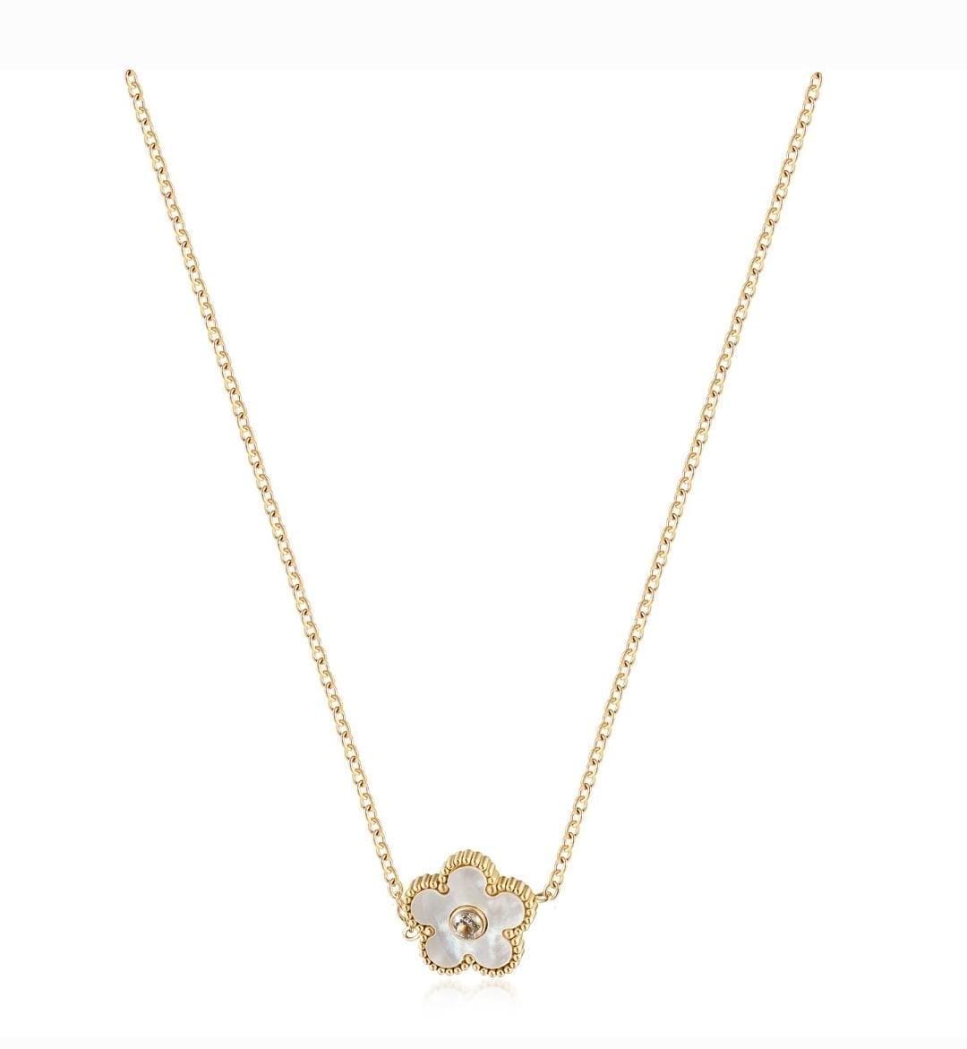 Enamel Clover Pendant Necklace