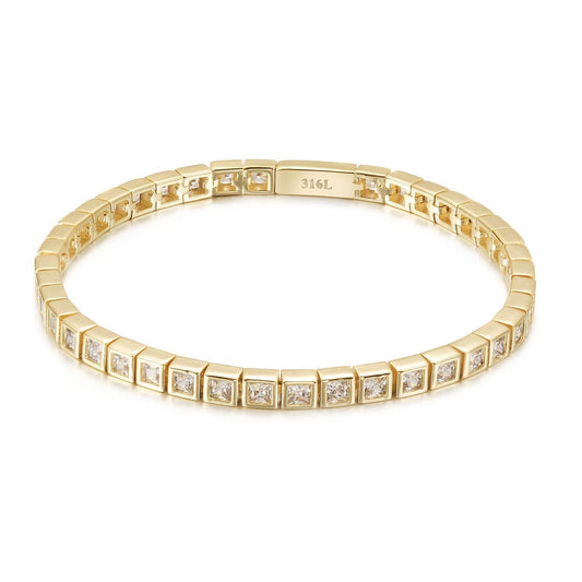 Pavé Box-Link Tennis Bracelet