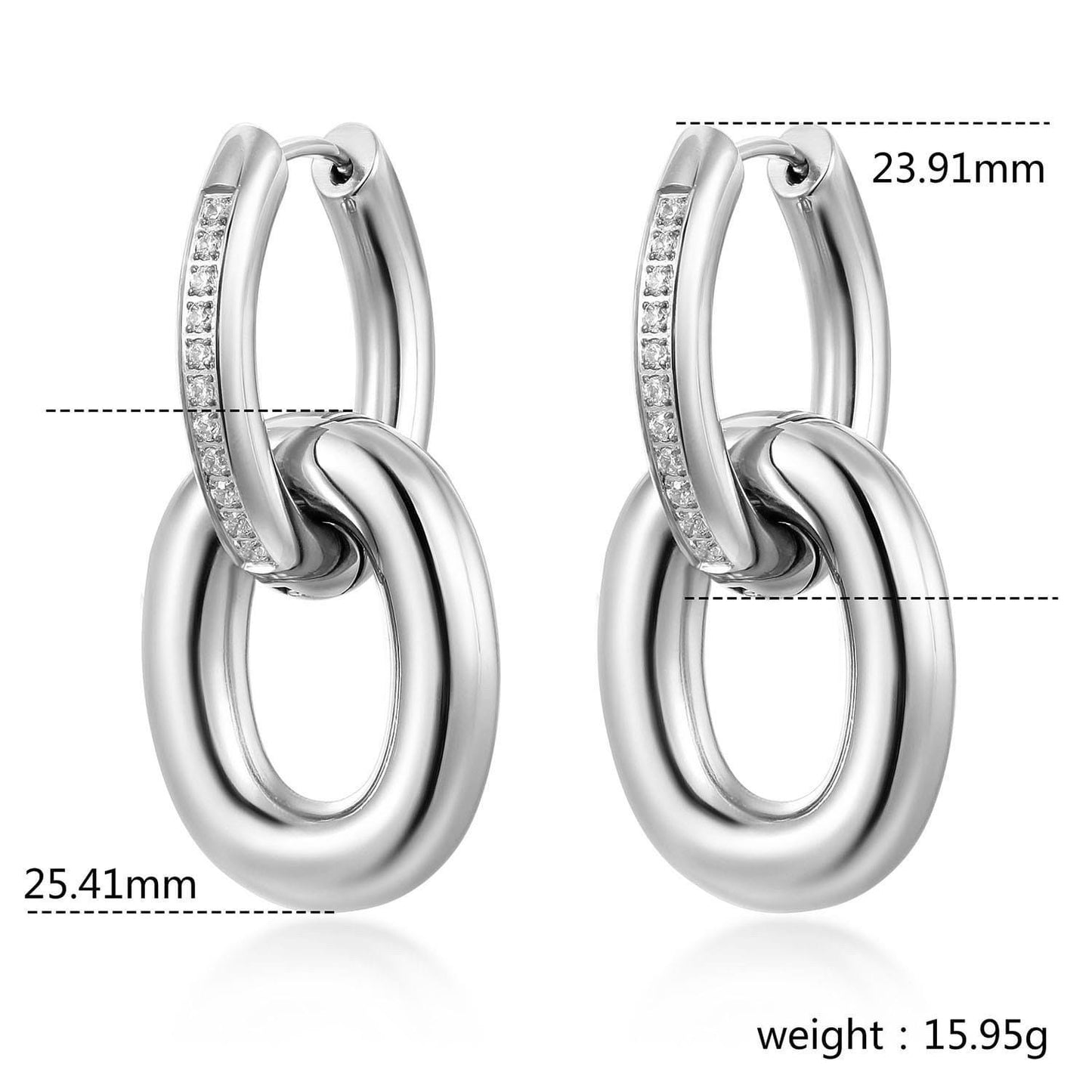 Oval Link Hoop Earrings