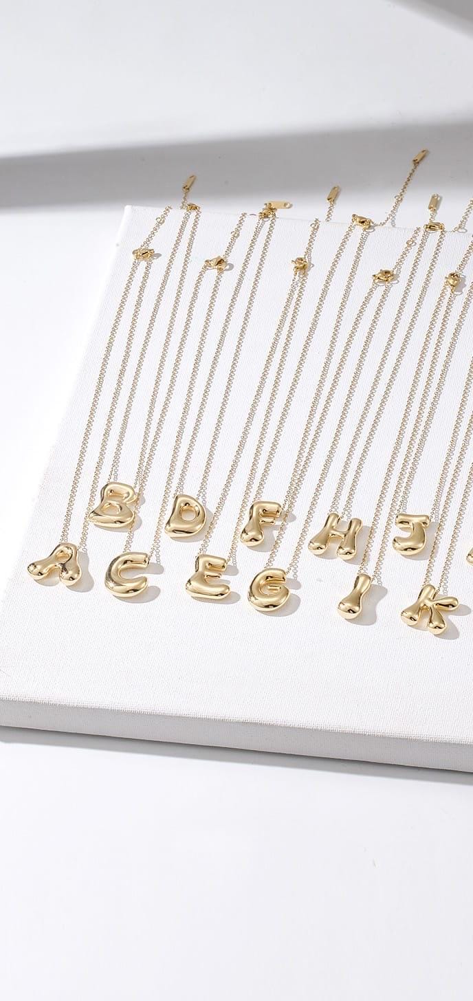 Puffed Initial necklace