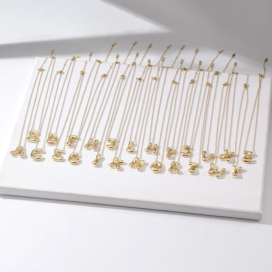 Puffed Initial necklace