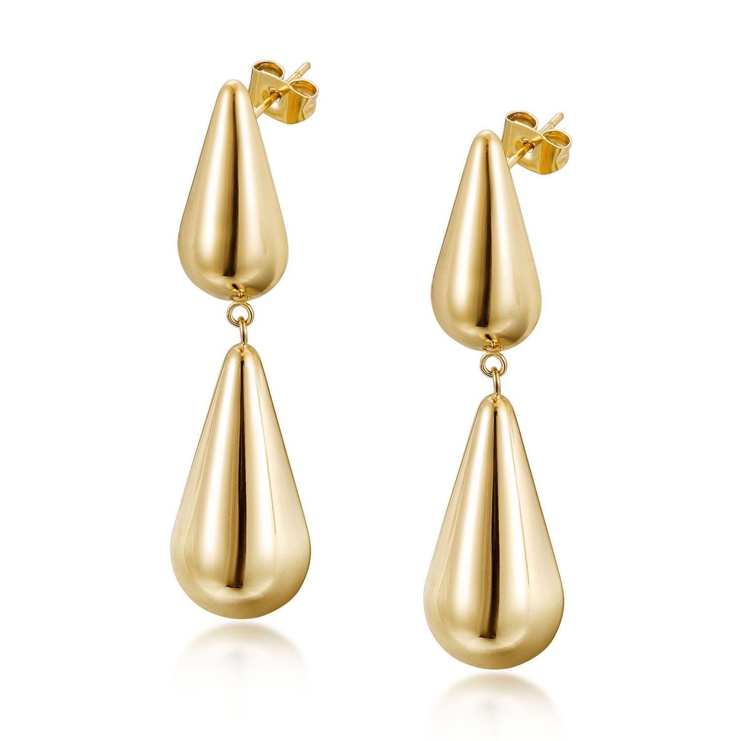 Bold Gold Teardrop Statement Earrings