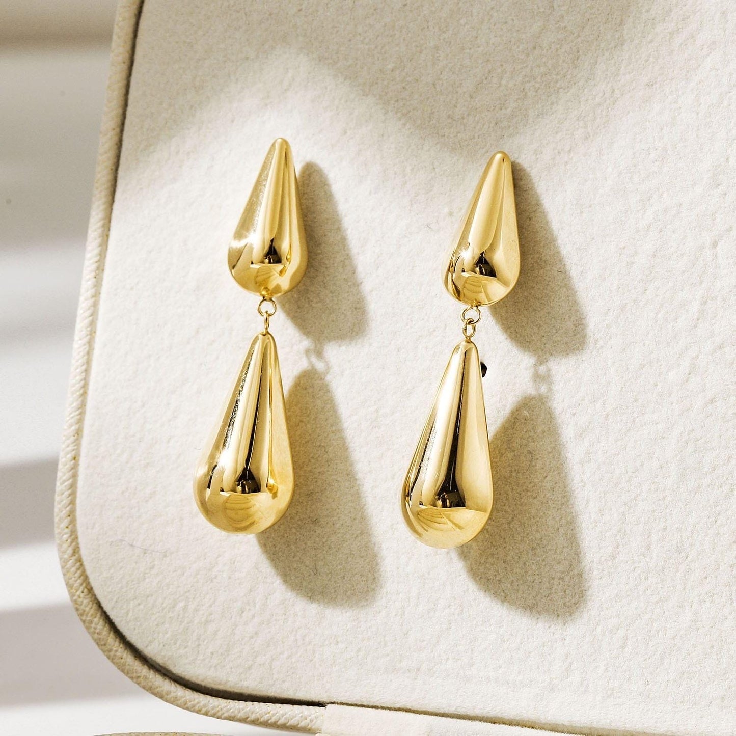 Bold Gold Teardrop Statement Earrings
