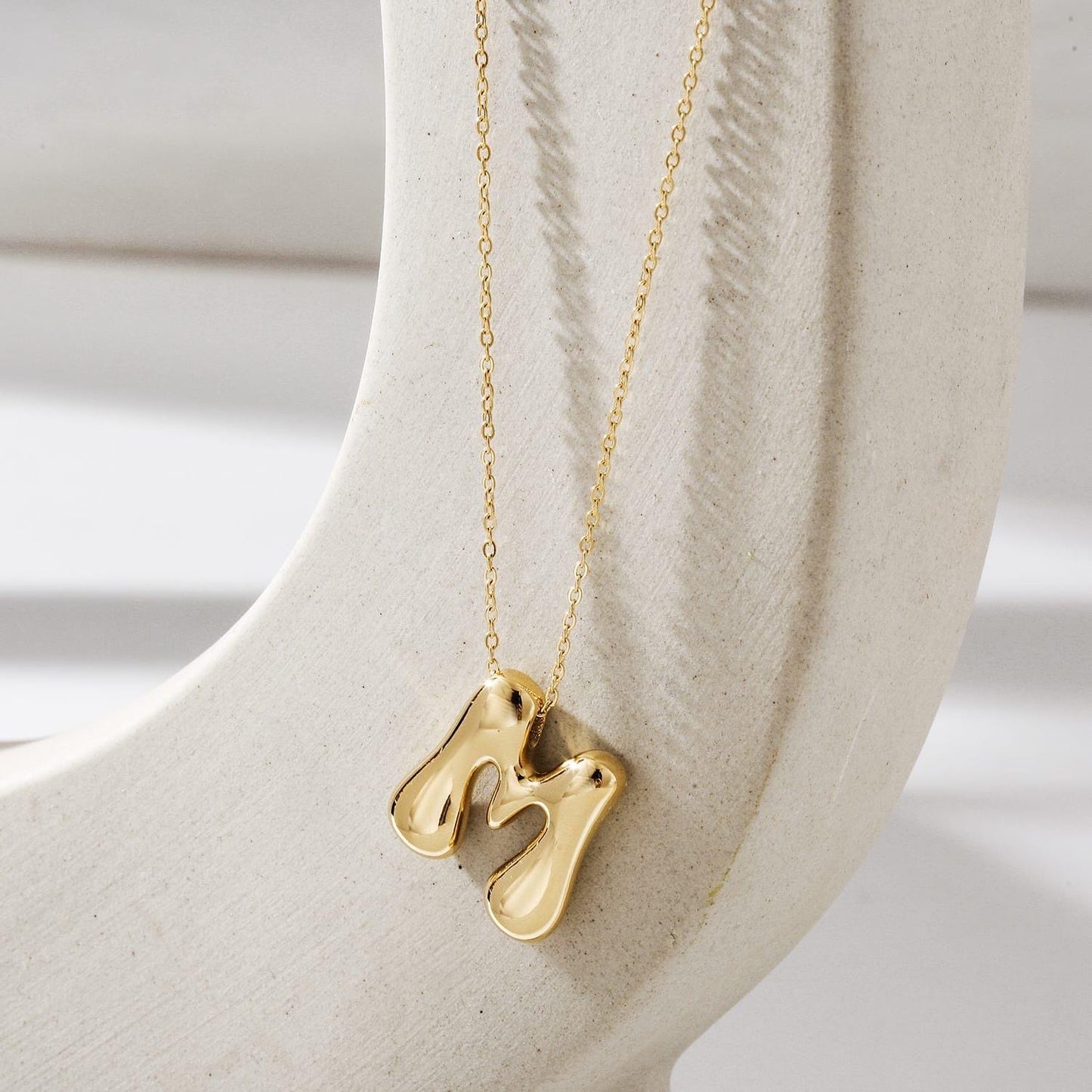 Puffed Initial necklace