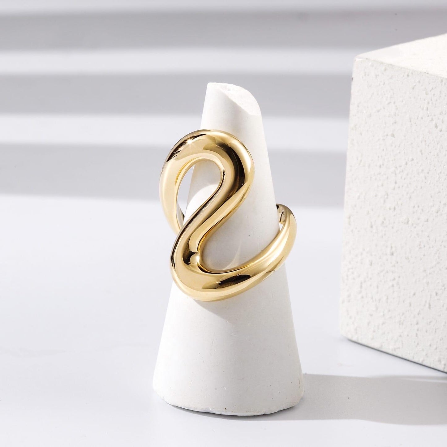 Bold Wave Statement Ring