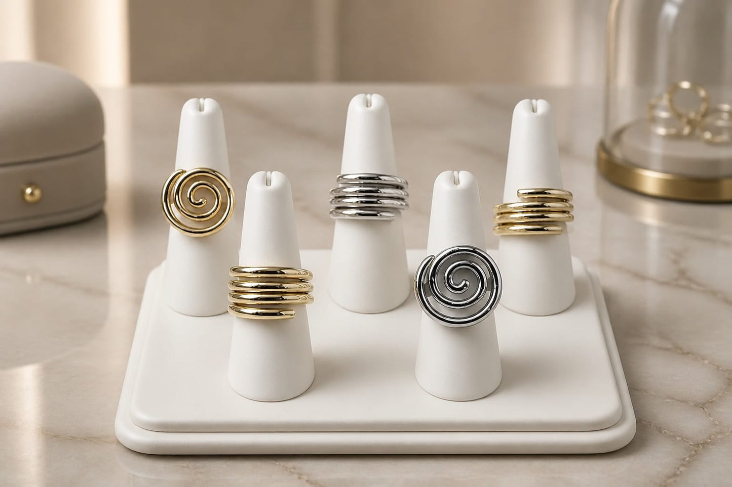 Modern Stainless Steel Statement Ring