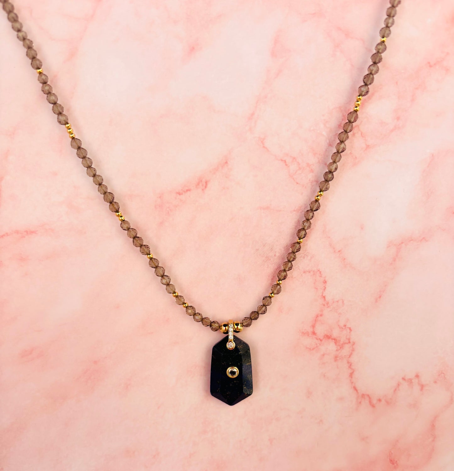 Midnight Smokey Quartz Heirloom Lapiz Lazuli