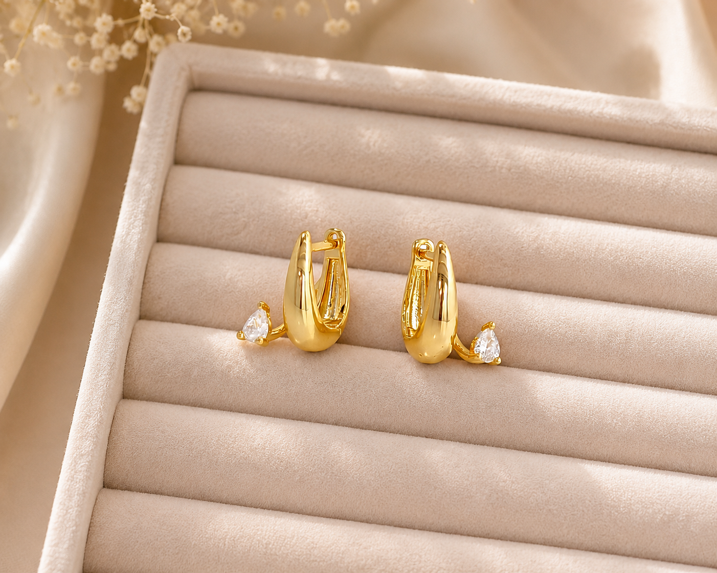 Luna Drop Huggie Earrings
