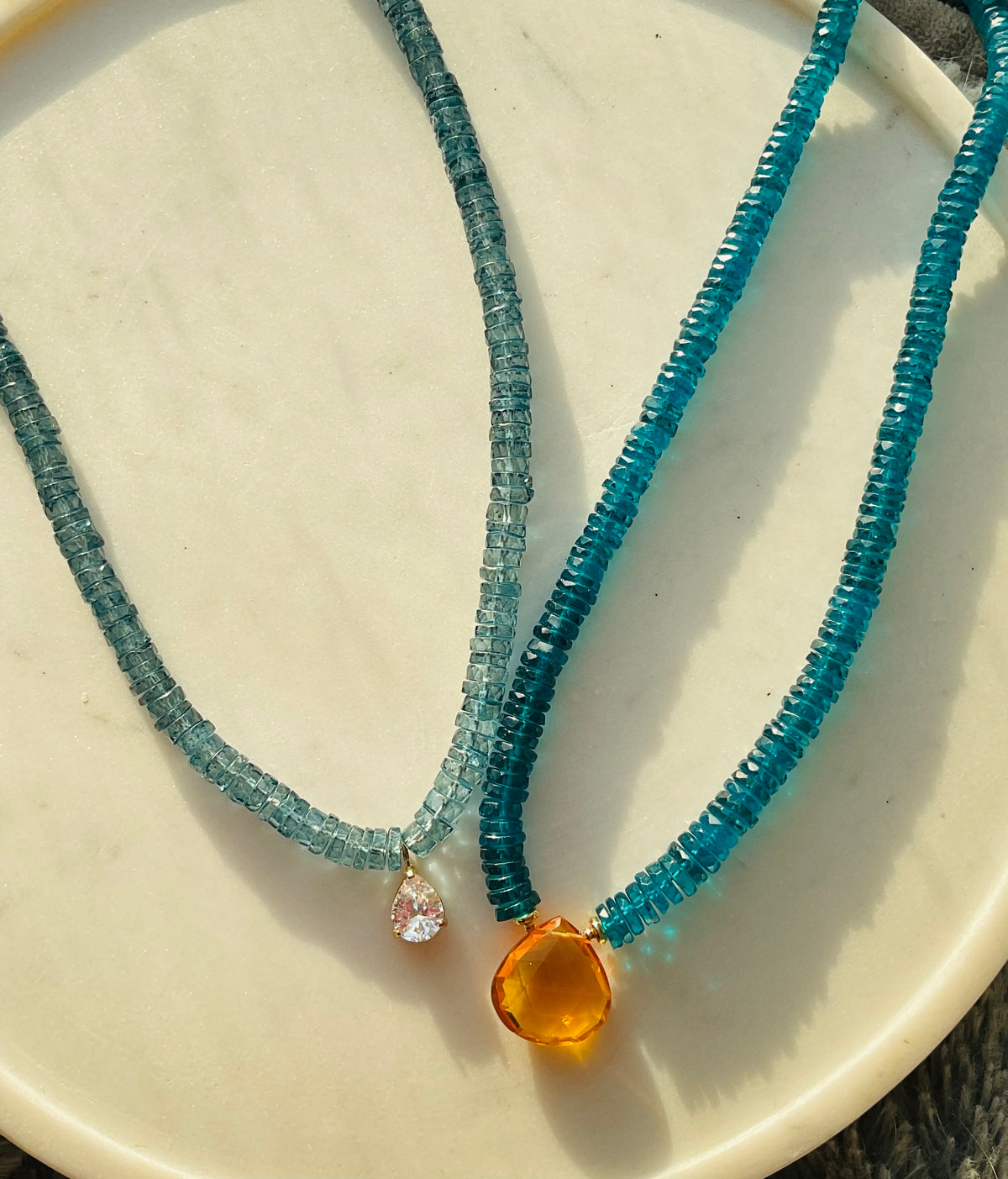 Solara Blue Topaz & Citrine Necklace