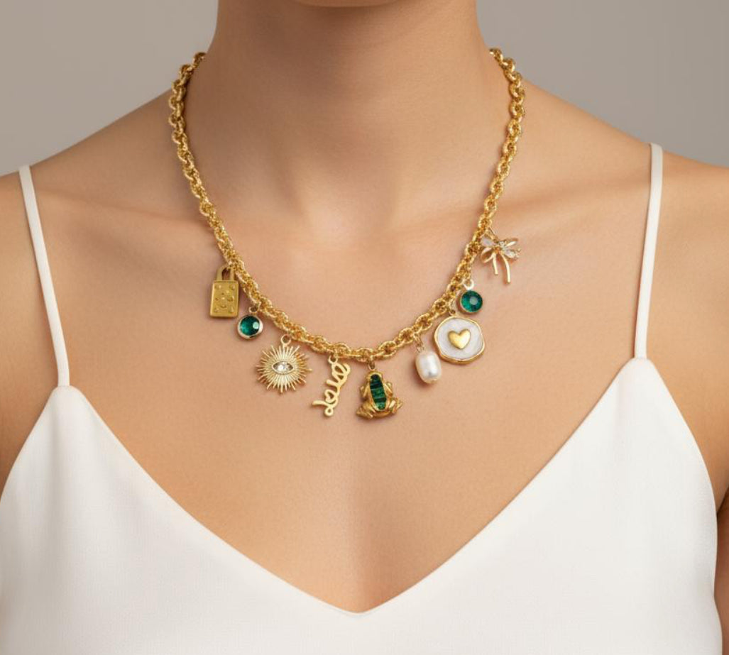 Lucky Emerald Charm Necklace – Love • Protection • Good Energy