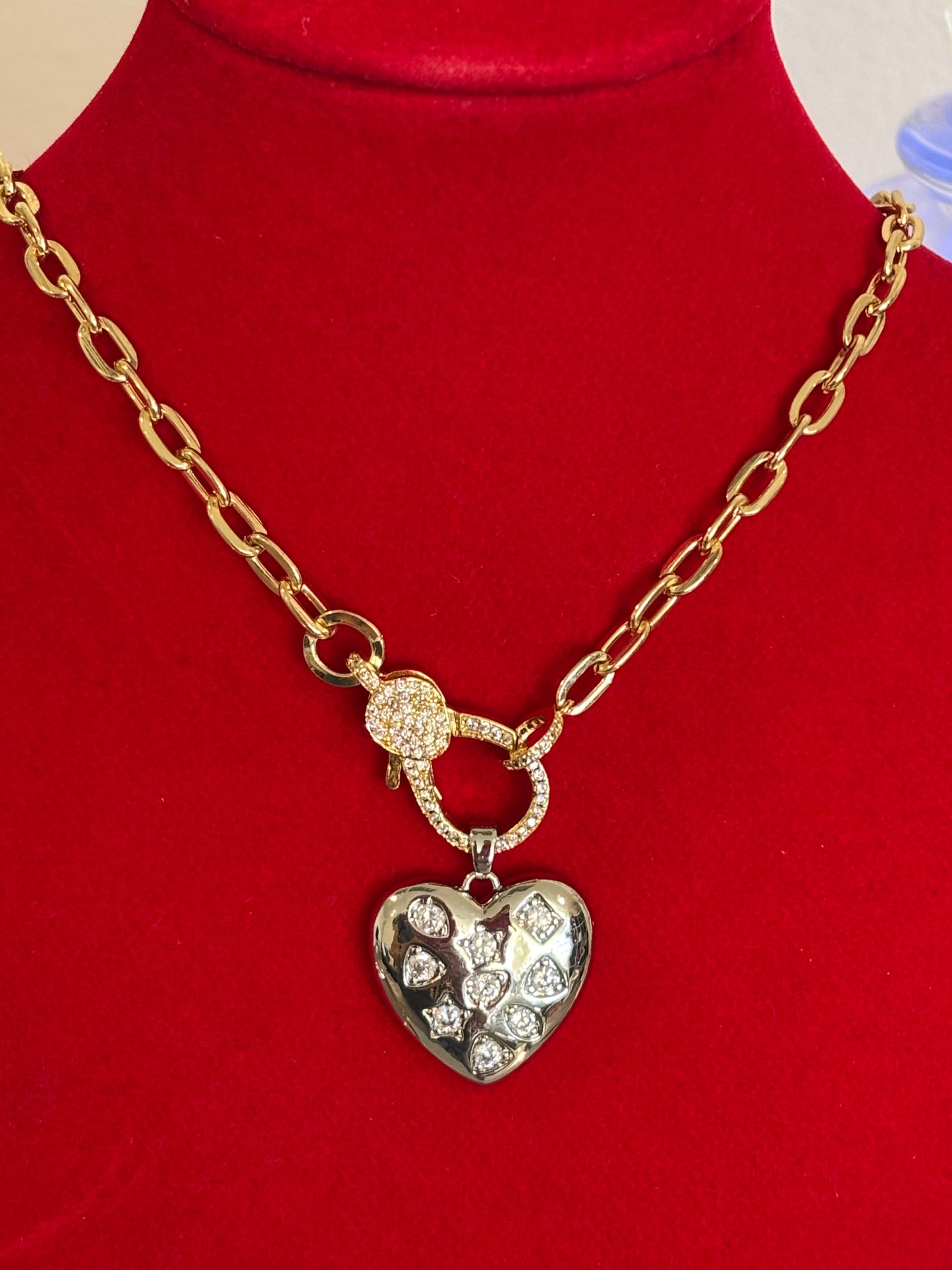 Golden Galaxy Heart Pendant