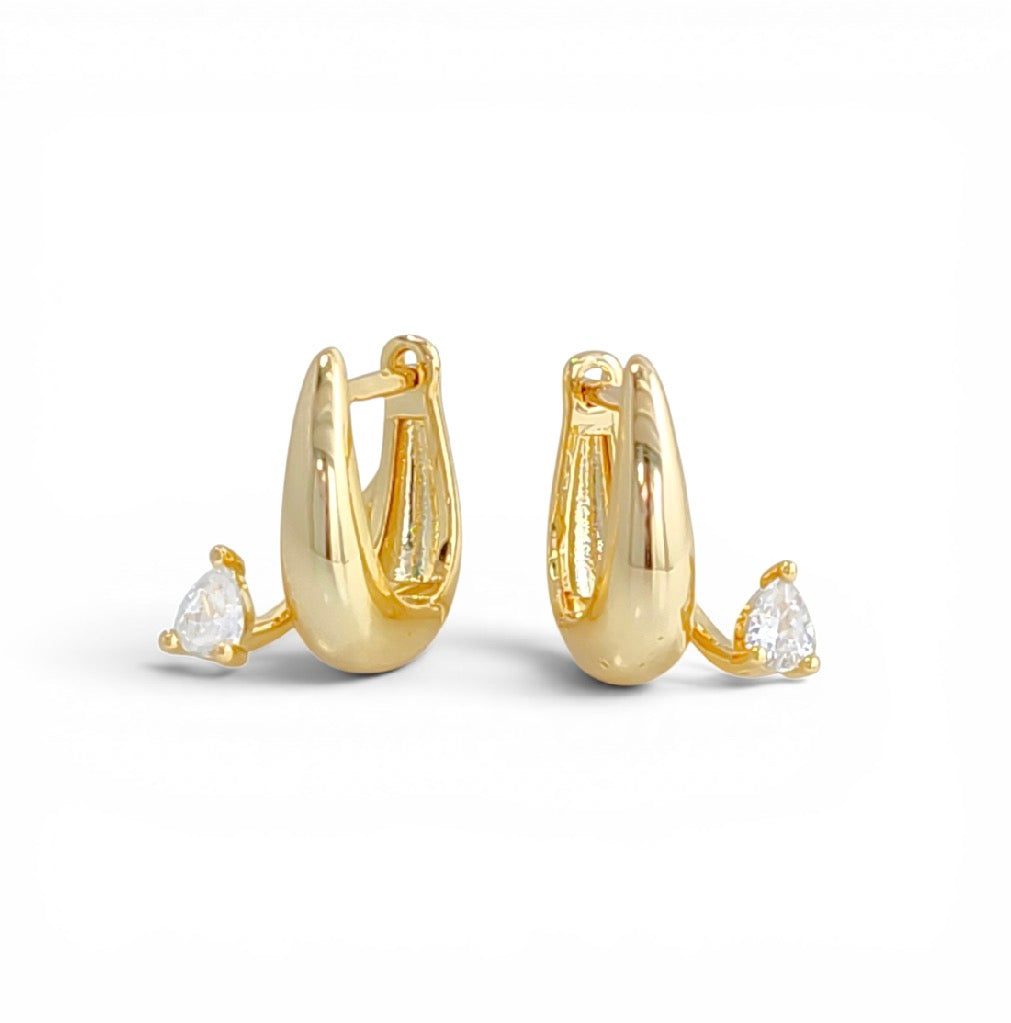 Luna Drop Huggie Earrings