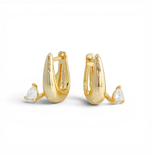 Luna Drop Huggie Earrings