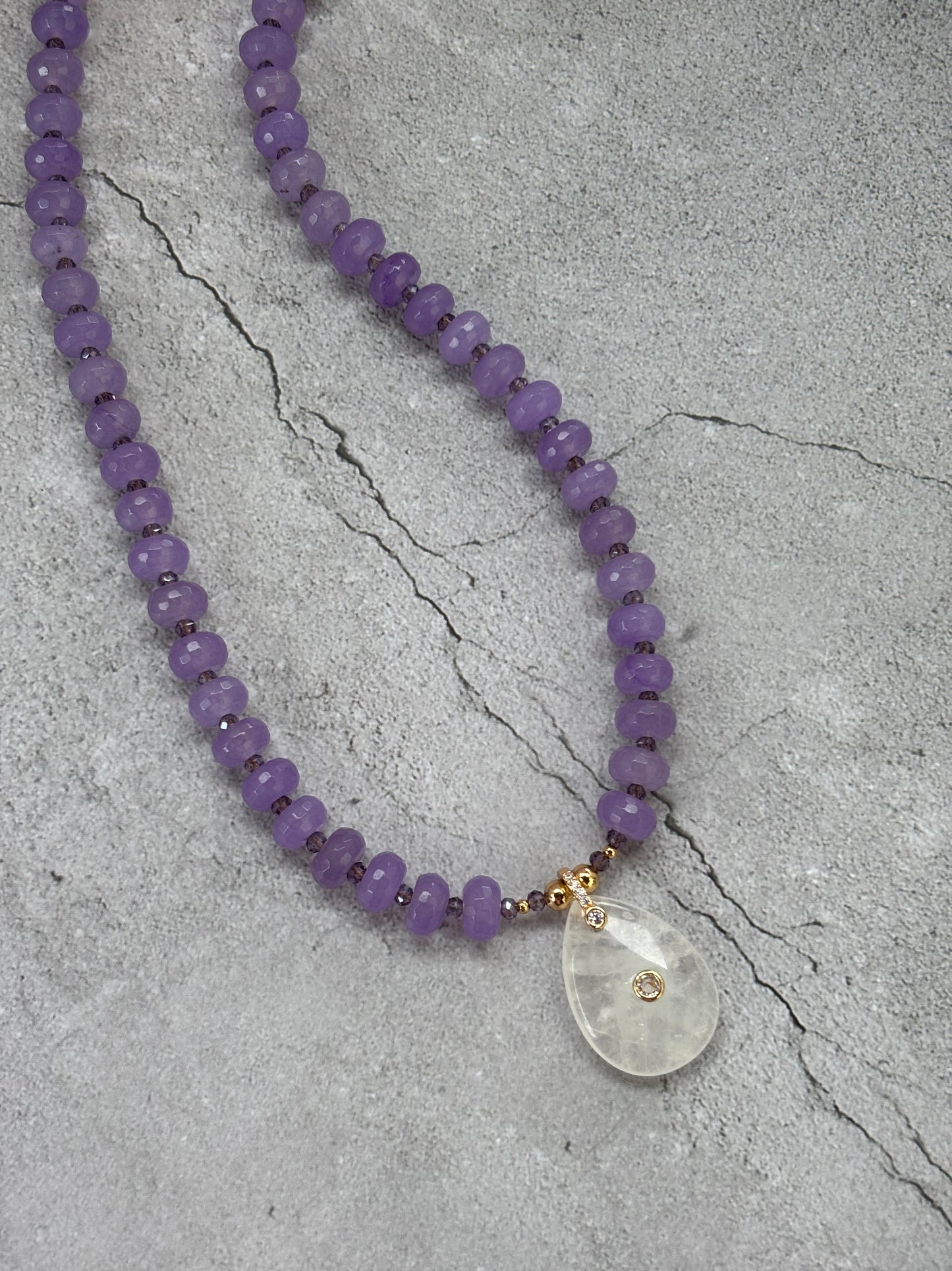 Lavender Glow Quartz Drop