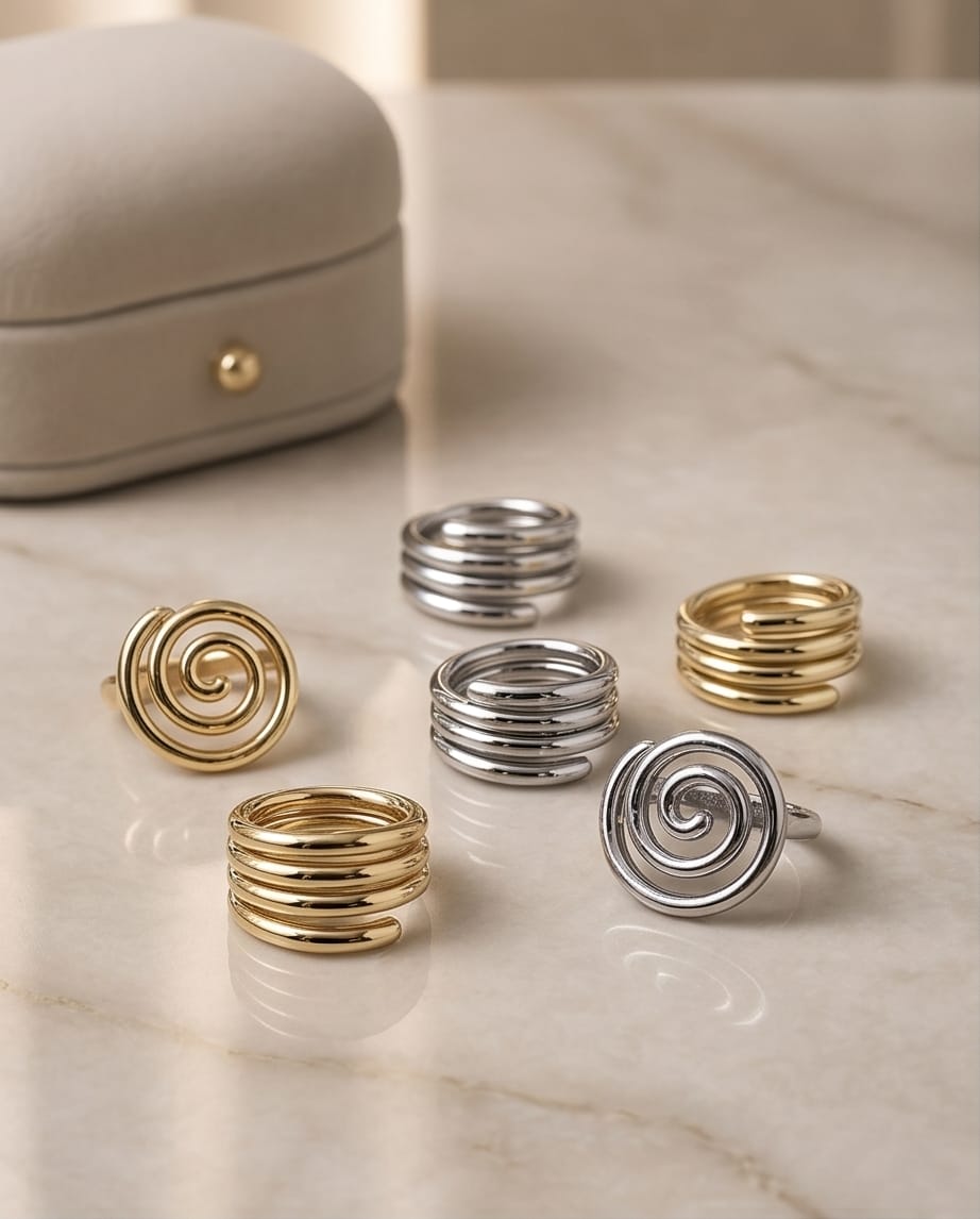 Modern Stainless Steel Statement Ring
