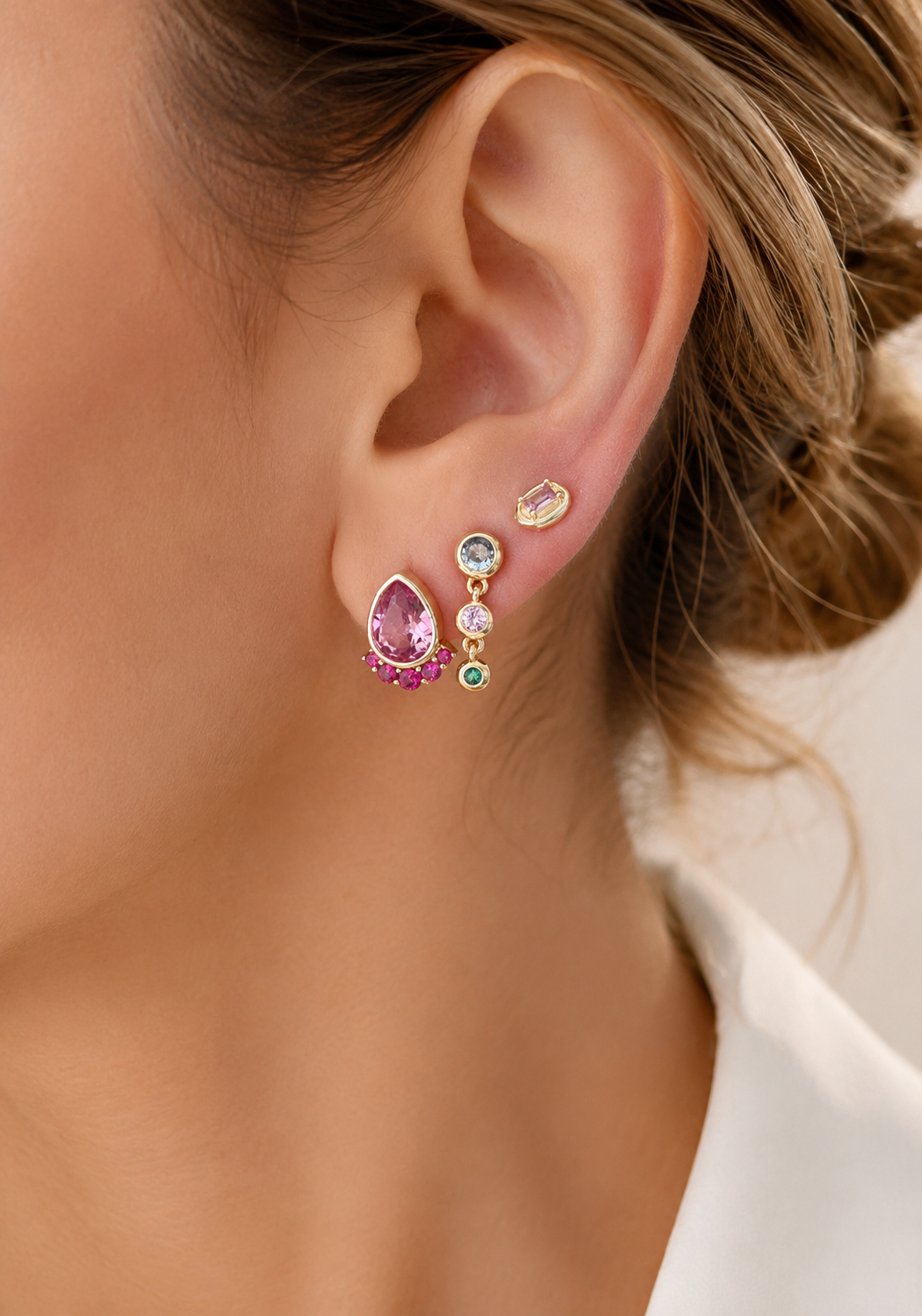 Rosé Teardrop Stud Earrings