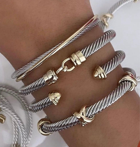 Edge Twisted Cable Wire Bracelet
