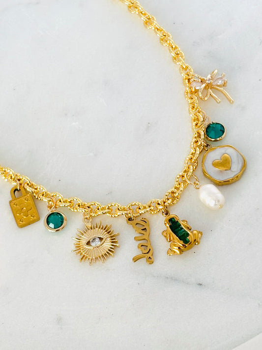 Lucky Emerald Charm Necklace – Love • Protection • Good Energy