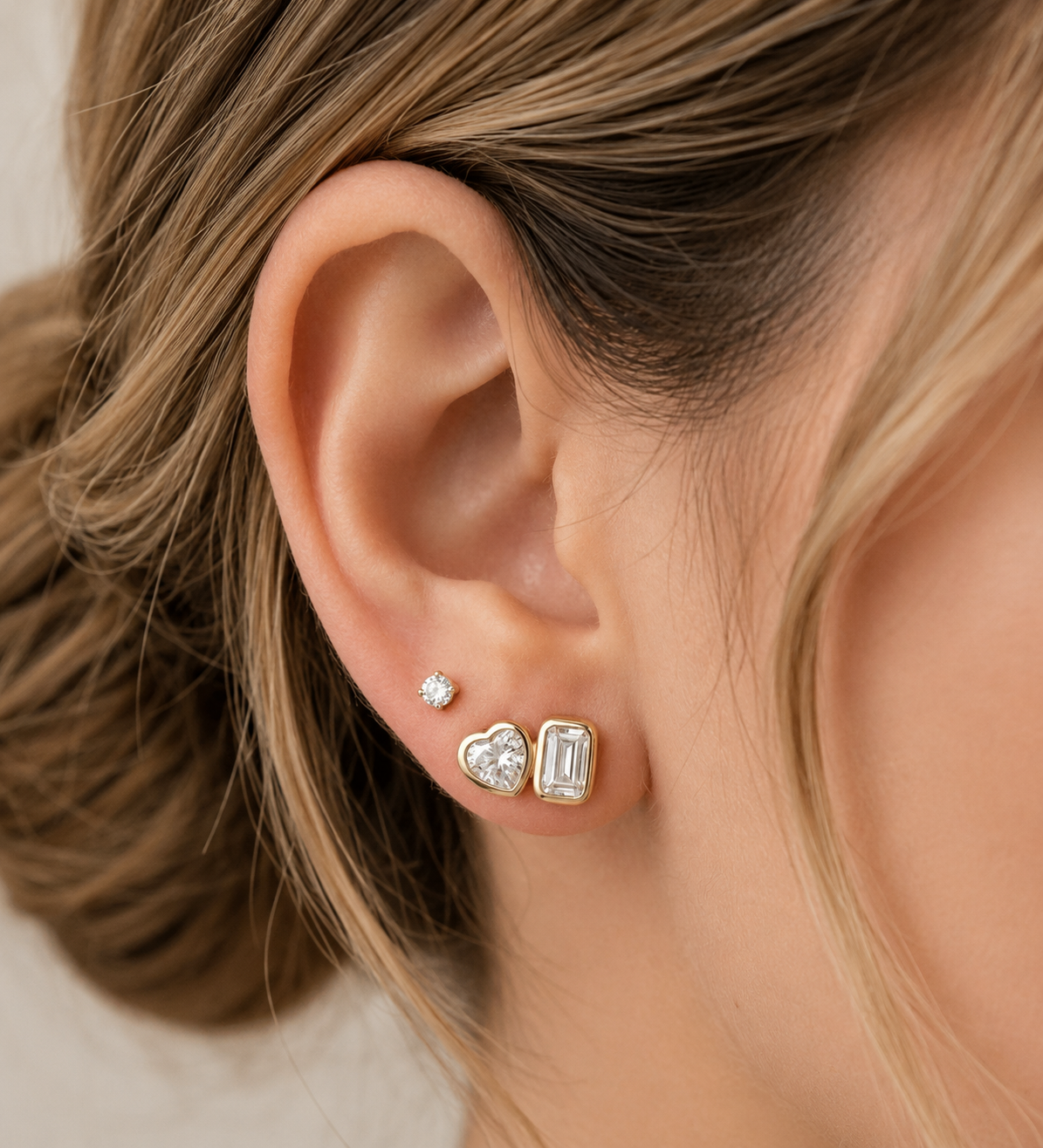 Sweetheart Duo Stud Earrings