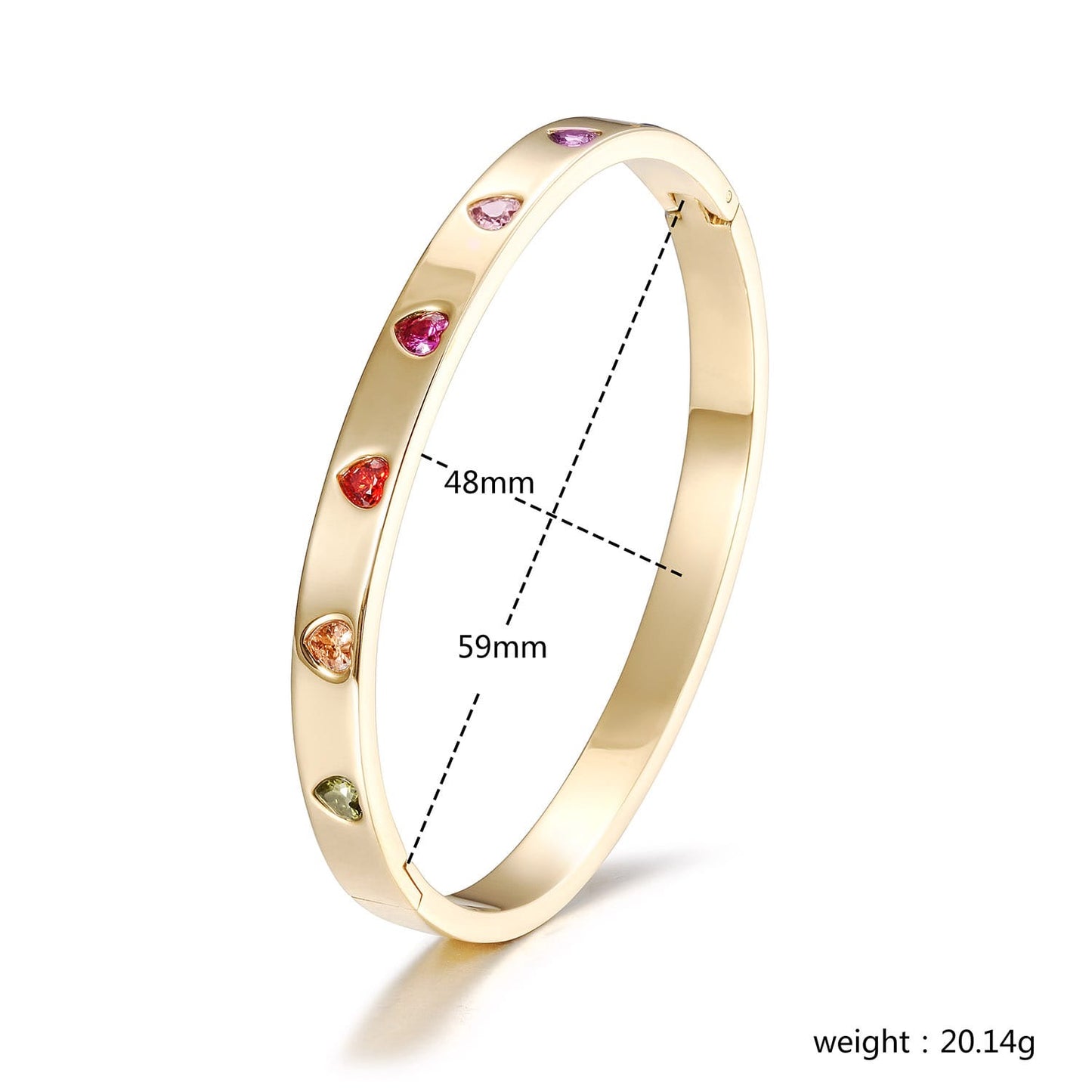 Amora Hearts Stainless Steel Bangle