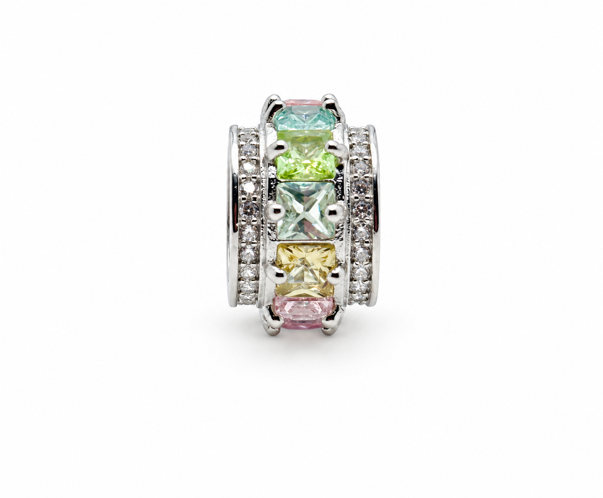 Rainbow Tourmaline 925 Sterling Silver Spacer