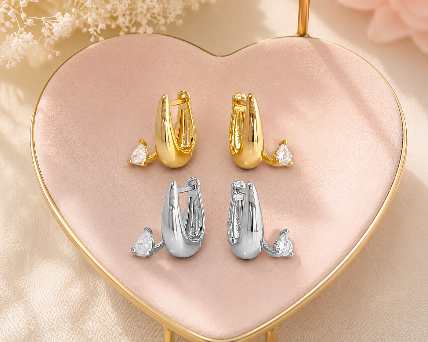 Luna Drop Huggie Earrings