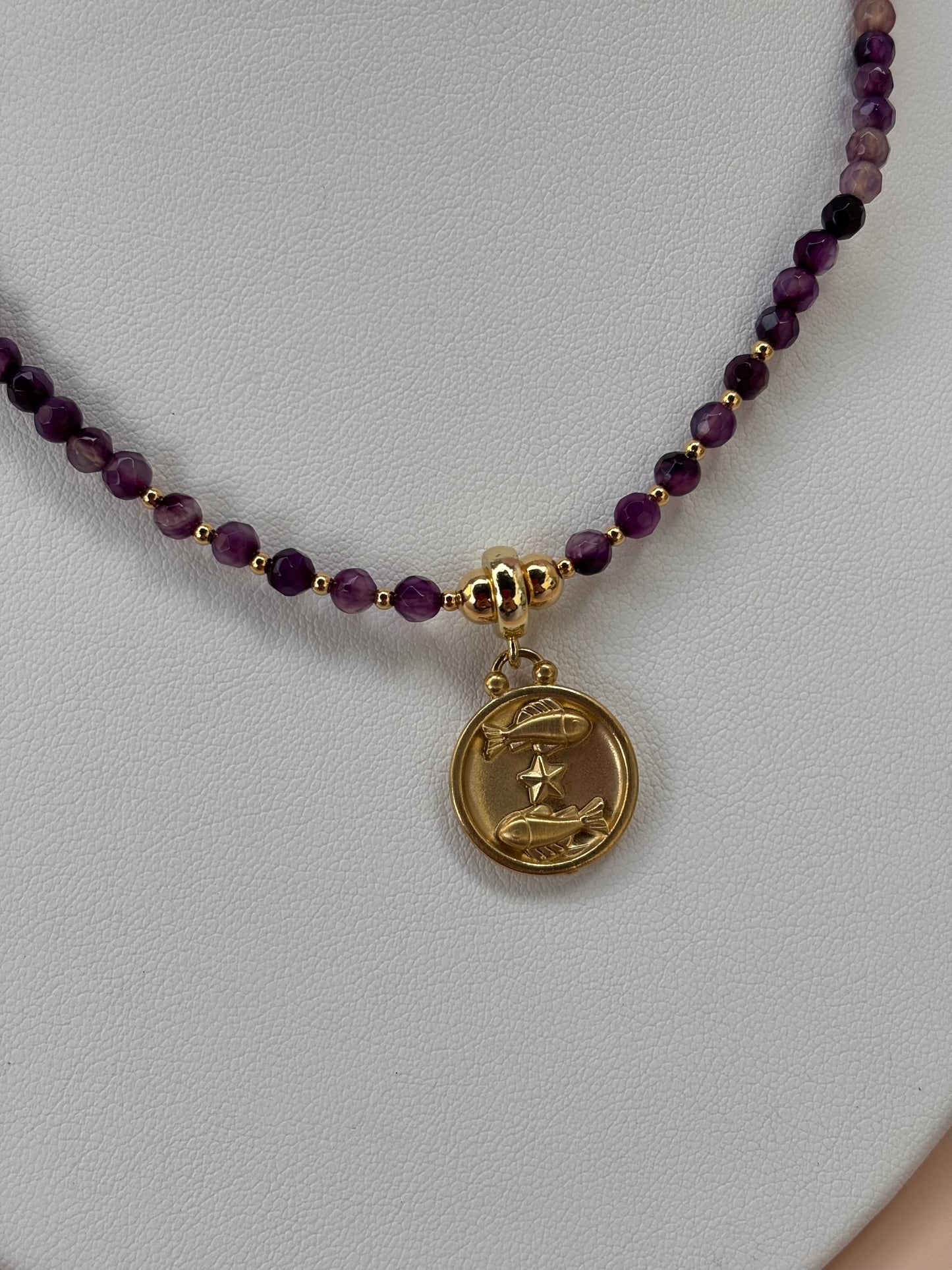 Celestial Zodiac Amethyst Necklace