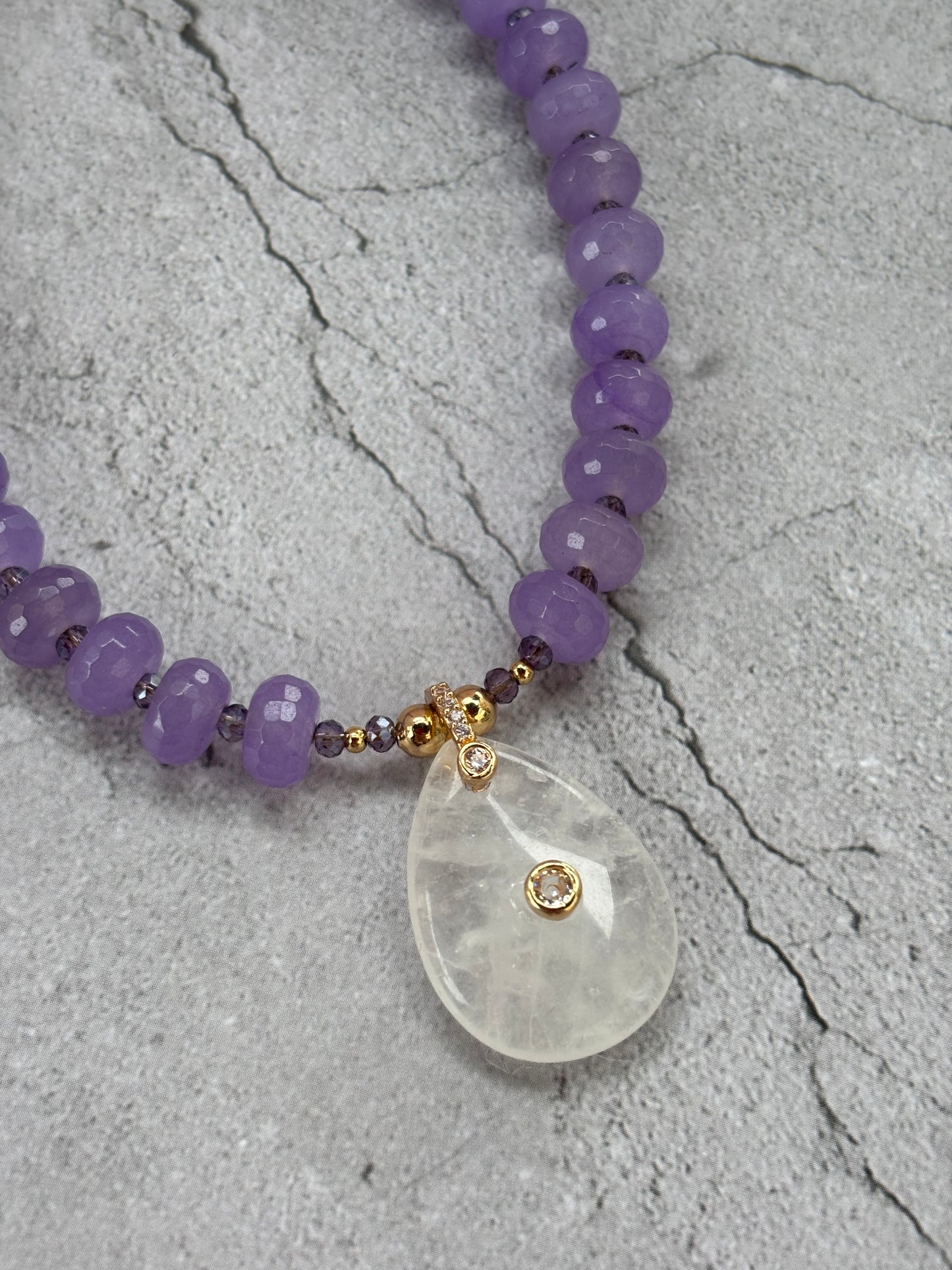 Lavender Glow Quartz Drop