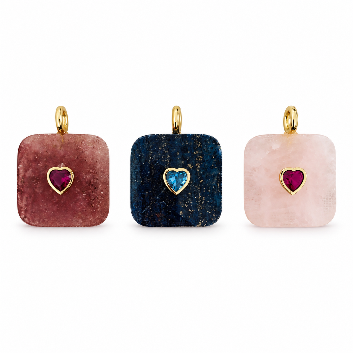 Natural Stone Heart Accent Pendant