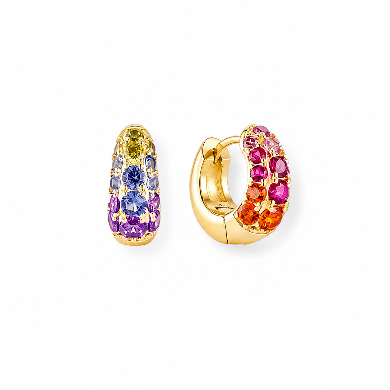 Chromatic Glow Huggie Earrings
