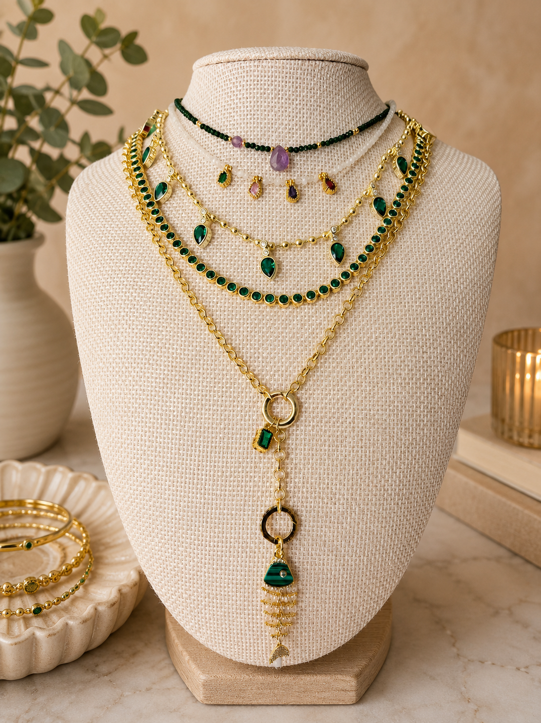 Emerald Cascade Necklace