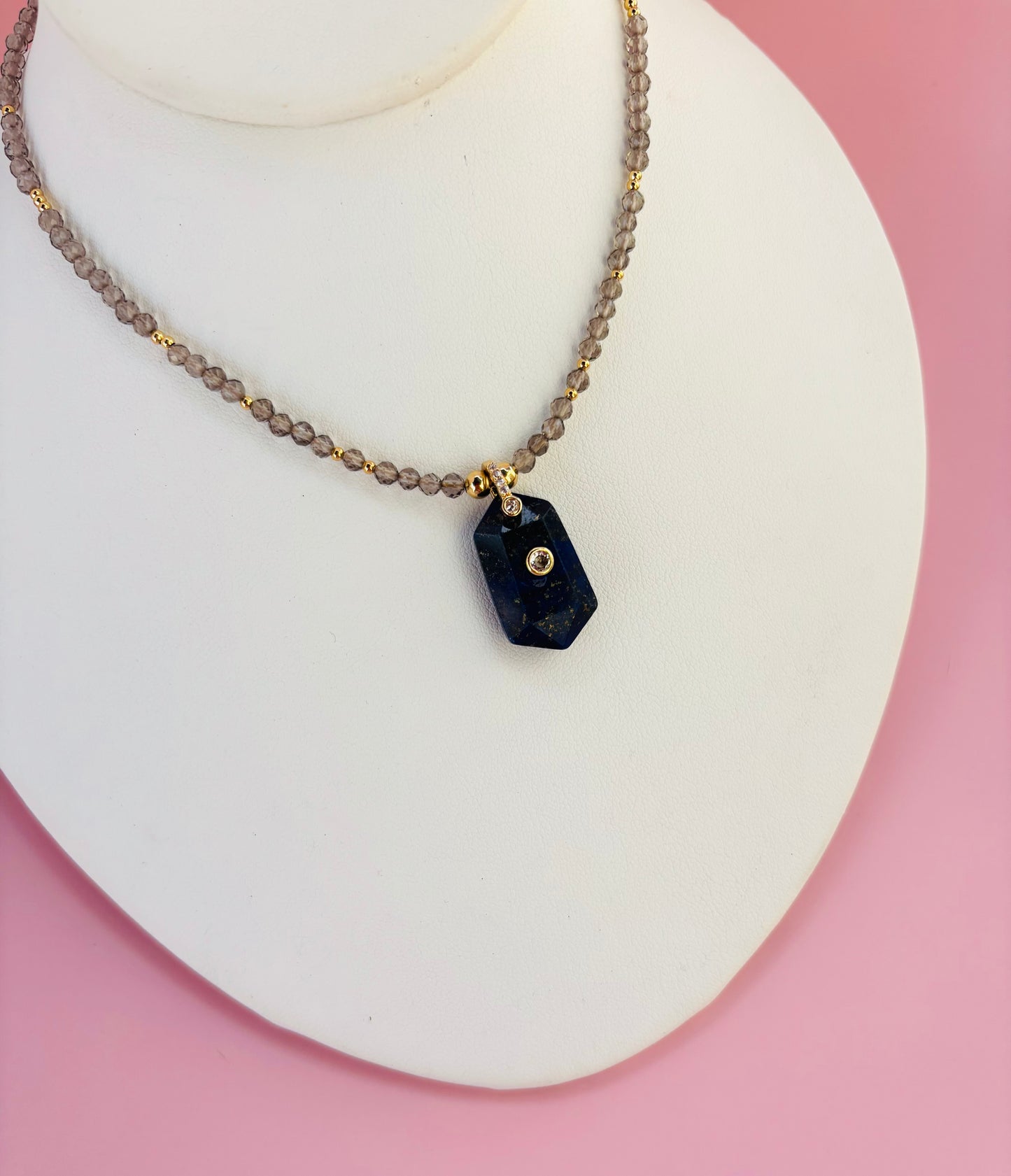 Midnight Smokey Quartz Heirloom Lapiz Lazuli