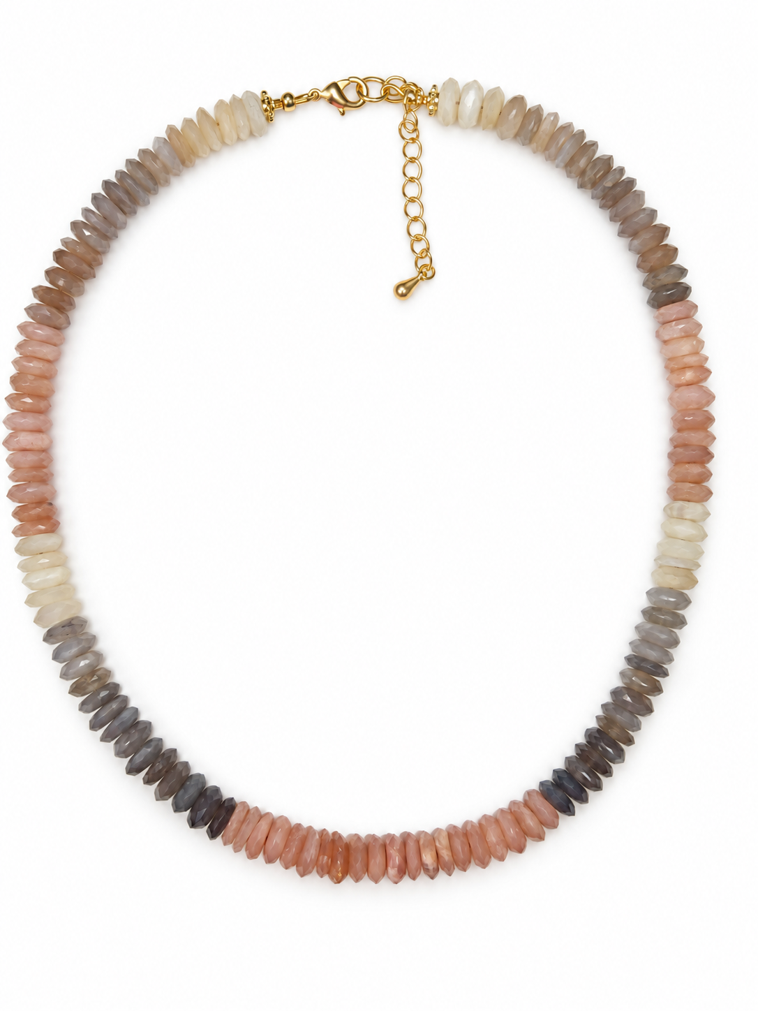 Moonlit Blush German Cut Moonstone Necklace