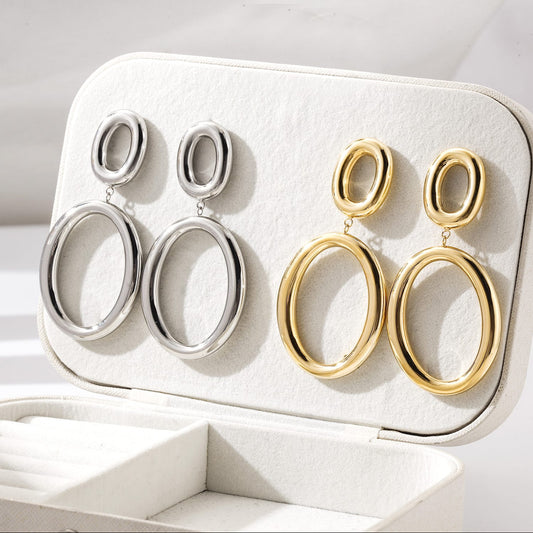 Bold Oval Drop Earrings