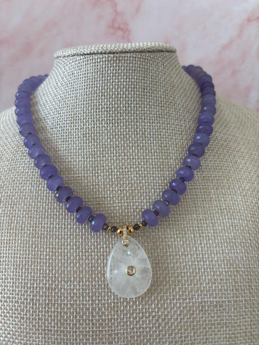 Lavender Glow Quartz Drop