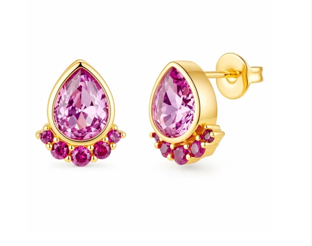 Rosé Teardrop Stud Earrings