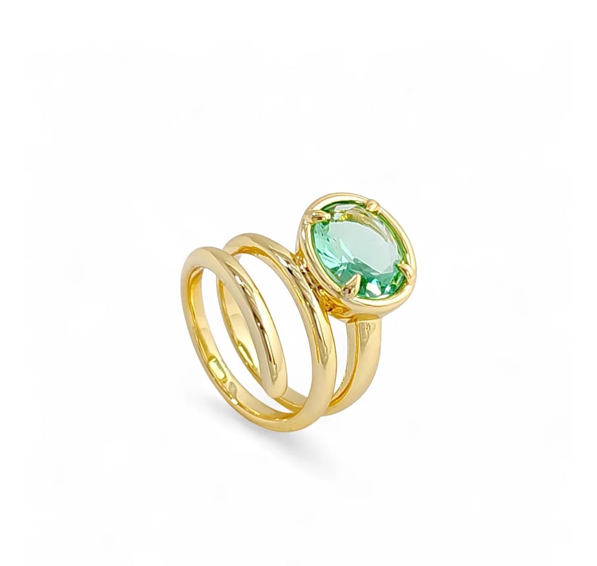 Sage Glow Adjustable Ring