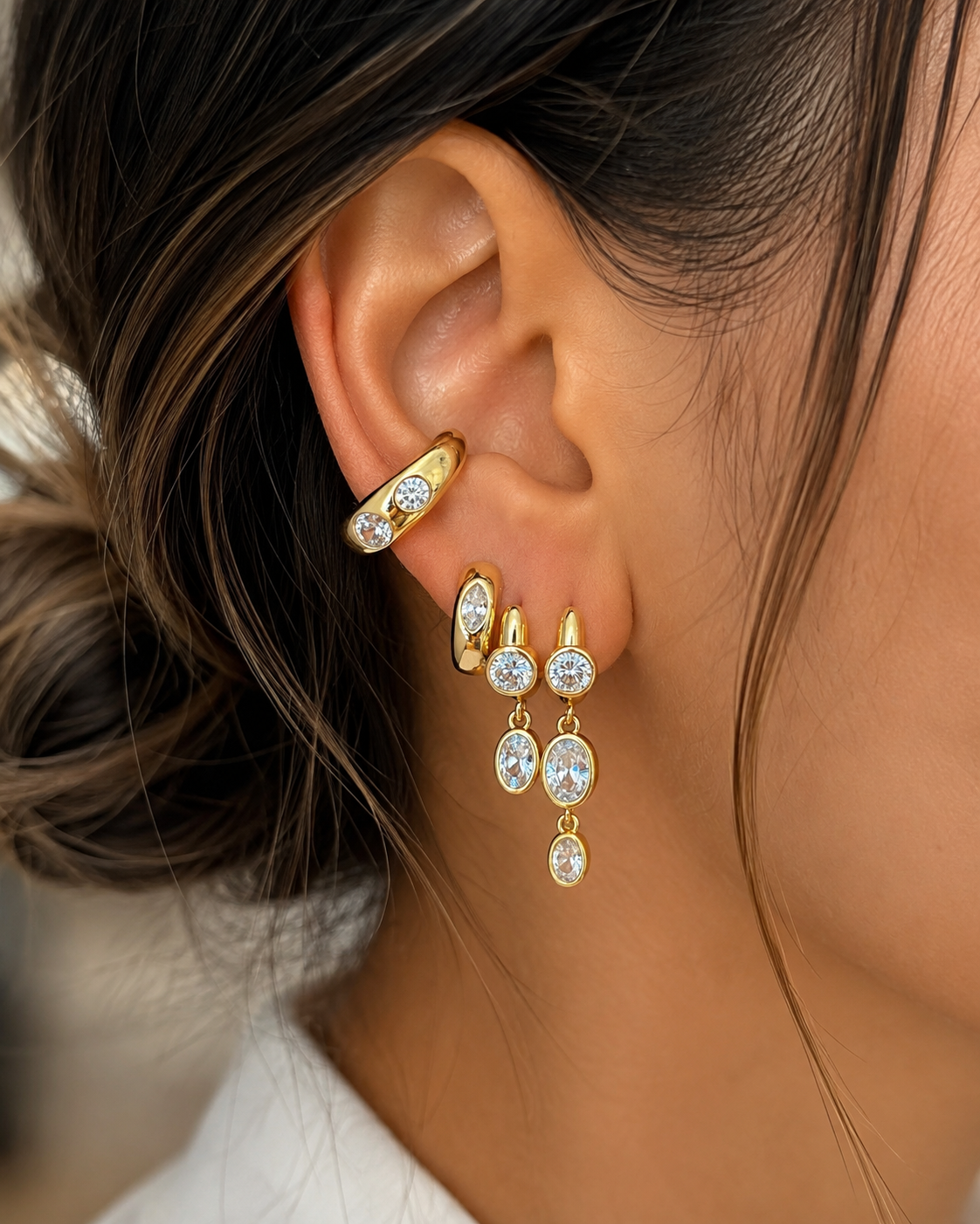 Luna Trio Drop Earrings