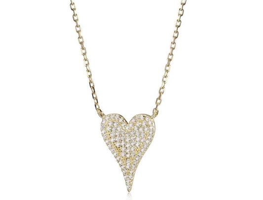 Sparkle Heart Drop Necklace