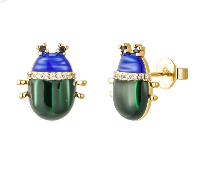 Royal Scarab Stud Earrings