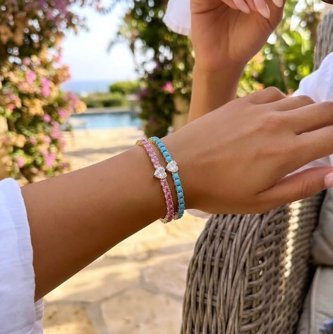 Blush Heart Tennis Bracelet